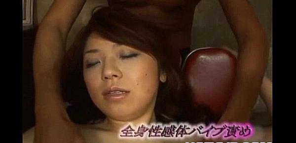  Chihiro Misaki has asshole fucked with dildo and cunt aroused